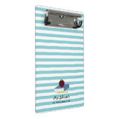 Leraar Apple Blue White Stripe Mini Klembord (Schuin)