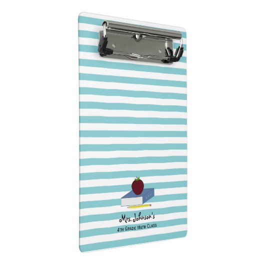 Leraar Apple Blue White Stripe Mini Klembord (Schuin)