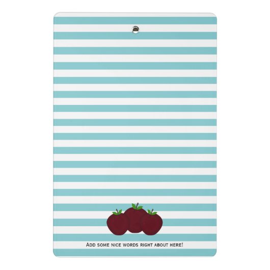 Leraar Apple Blue White Stripe Mini Klembord (Achterkant)
