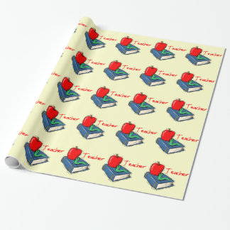Leraar Apple Book Wrapping Paper Cadeaupapier
