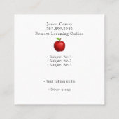 Leraar Apple Chalkboard Vierkante Visitekaartje (Achterkant)