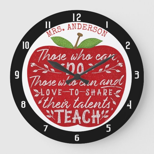 Leraar Apple die kan leren | Aangepaste naam Grote Klok (Voorkant)
