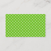 Leraar Apple Green Polka Dots Visitekaartje (Achterkant)