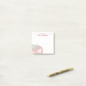 Leraar Apple Hart Rode Naam Waterverf Post-it® Notes (Op bureau)