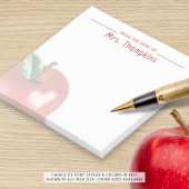 Leraar Apple Hart Rode Naam Waterverf Post-it® Notes