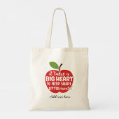 Leraar Apple Het neemt een groot hart voor de lera Tote Bag (Achterkant)