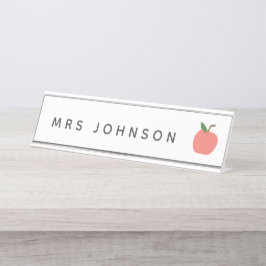 Leraar Apple | Kute moderne grafische fruitklasse Bureau Naambordje