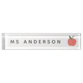 Leraar Apple | Kute moderne grafische fruitklasse Naambordje (Voorkant)