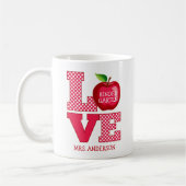 Leraar Apple Love Persoonlijke naam en rang Koffiemok (Links)