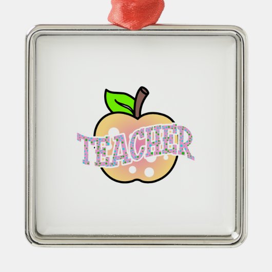 Leraar Apple Metalen Ornament (Voorkant)