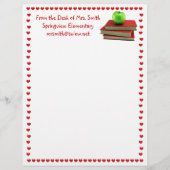 Leraar Apple op Boeken Letterhead Custom Briefhoofd (Voorkant)
