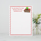 Leraar Apple op Boeken Letterhead Custom Briefhoofd (Staand voorkant)