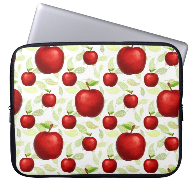 Leraar Apple Tree Patronen Voorschoolse Kunstleraa Laptop Sleeve (Voorkant)