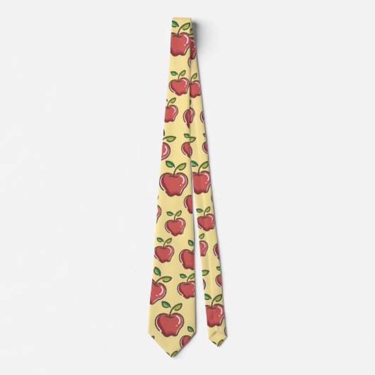Leraar Apple Tree Patronen Voorschoolse Kunstleraa Stropdas (Voorkant)