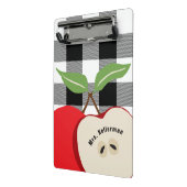 Leraar Apple White Buffalo Plaid Monogrammed Naam Mini Klembord (Angled2)