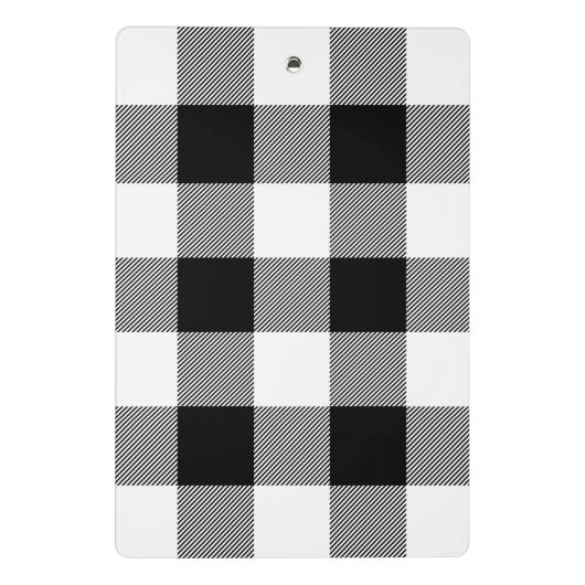 Leraar Apple White Buffalo Plaid Monogrammed Naam Mini Klembord (Achterkant)
