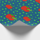 leraar Apple Worm Polka Dots Cadeaupapier (Hoek)