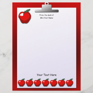 Leraar Apples Letterhead Stationery