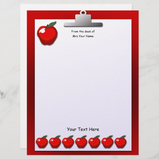 Leraar Apples Letterhead Stationery (Voorkant / Achterkant)