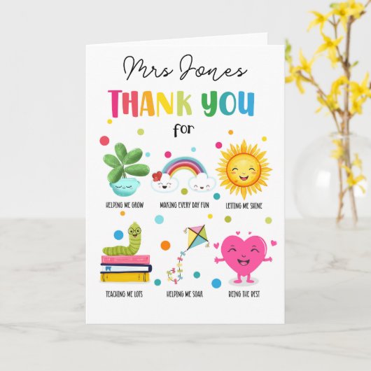 Leraar appreciatie Bedankt Card afstuderen Kaart (Gele Bloem)