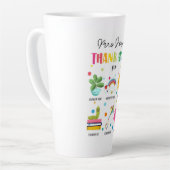 Leraar appreciatie Bedankt Card afstuderen Latte Mok (Linkerhoek)