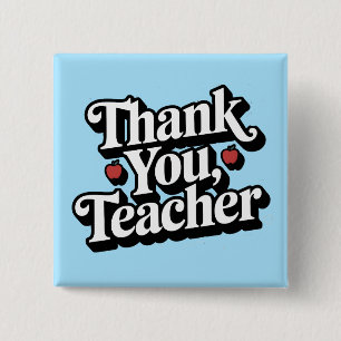 Leraar appreciatie Bedankt Vierkante Button 5,1 Cm