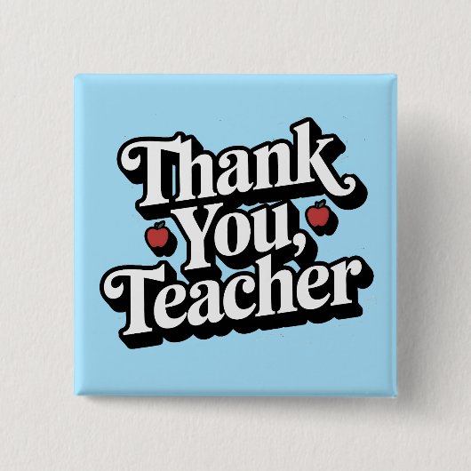 Leraar appreciatie Bedankt Vierkante Button 5,1 Cm (Voorkant)