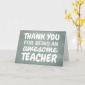 Leraar appreciatie dank je groene krijtbord kaart (Gele Bloem)