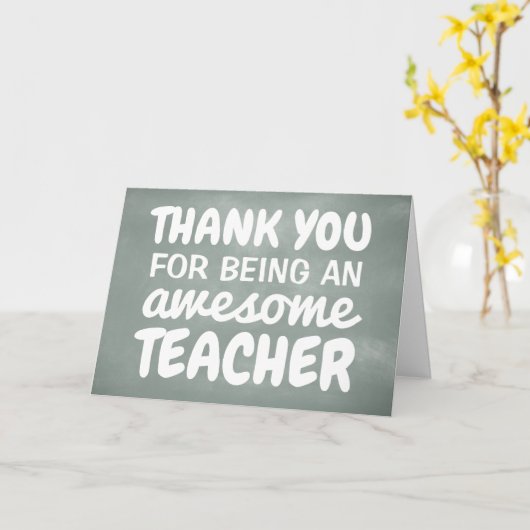 Leraar appreciatie dank je groene krijtbord kaart (Gele Bloem)
