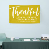 Leraar appreciatie dankbaar manuscript geel spandoek (Beurs)