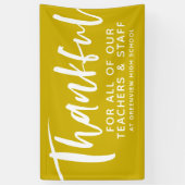 Leraar appreciatie dankbaar manuscript geel spandoek (Verticaal)