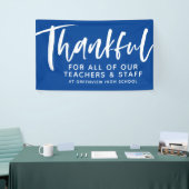 Leraar appreciatie gelukkig script blauw spandoek (Beurs)