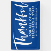 Leraar appreciatie gelukkig script blauw spandoek (Verticaal)