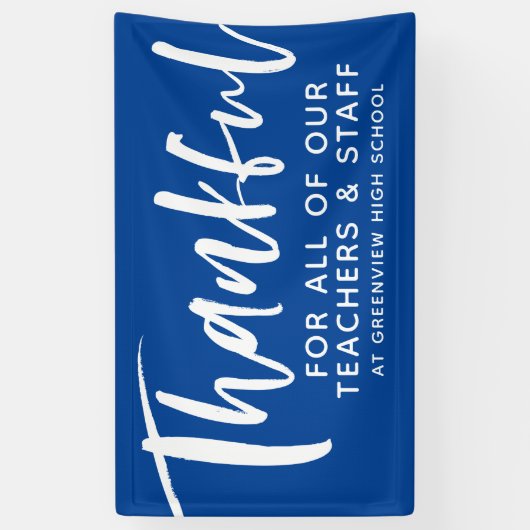 Leraar appreciatie gelukkig script blauw spandoek (Verticaal)