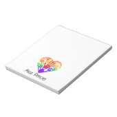 Leraar appreciatie gepersonaliseerde regenboog han notitieblok (Linkerzijde)