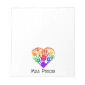 Leraar appreciatie gepersonaliseerde regenboog han notitieblok (Voorkant)