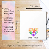 Leraar appreciatie gepersonaliseerde regenboog han notitieblok