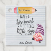 Leraar appreciatie Gnoom met hart Bedankjes Labels (Voorkant)