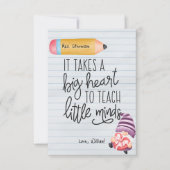 Leraar appreciatie Gnoom met hart Bedankkaart (Voorkant)