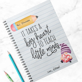 Leraar appreciatie Gnoom met hart Notitieboek