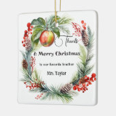 Leraar appreciatie Kerstmis Dank u Keramisch Ornament (Links)