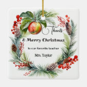 Leraar appreciatie Kerstmis Dank u Keramisch Ornament (Achterkant)