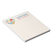 Leraar appreciatie Retro Hart Apple Custom Notitieblok (Schuin)