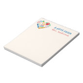 Leraar appreciatie Retro Hart Apple Custom Notitieblok (Linkerzijde)