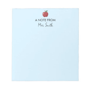 Leraar appreciatie Terug naar School Supplies Appl Notitieblok