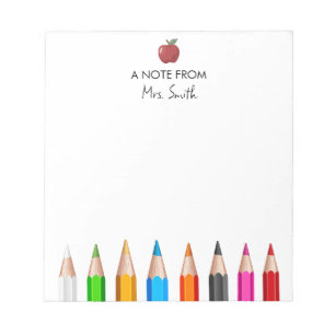 Leraar appreciatie Terug naar School Supplies Appl Notitieblok
