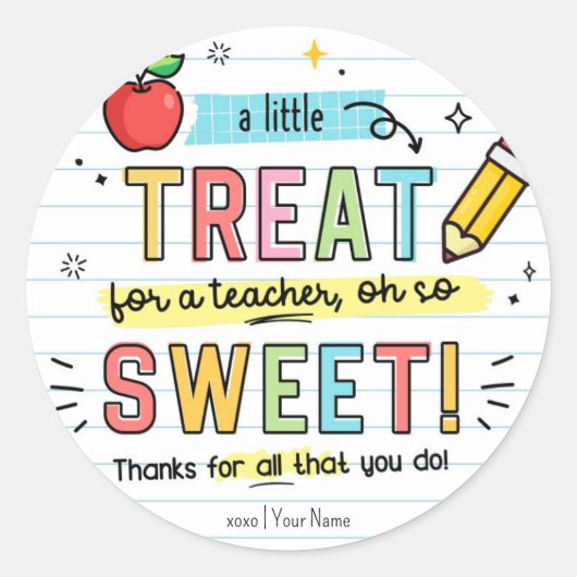 Leraar appreciatie Week Cookie Label Sticker (Voorkant)