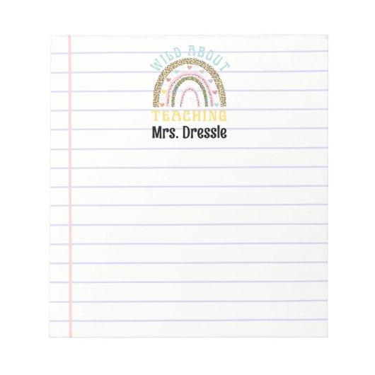 Leraar appreciatie wild over het onderwijzen van r notitieblok (Voorkant)