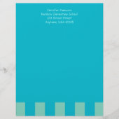 Leraar Appreciation Aqua Blue & Green, Name, Gepersonaliseerd Briefhoofd (Voorkant)