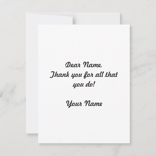 Leraar Appreciation Flat Card Bedankkaart (Achterkant)